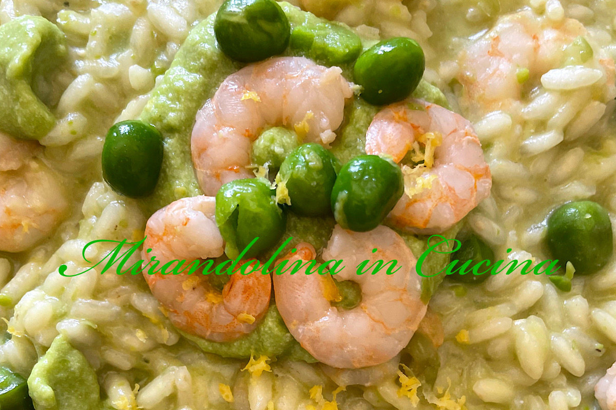 Risotto Cremoso ai Piselli e Gamberi con Profumo di Limone